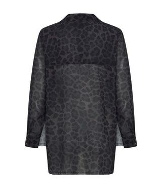 ONE TEASPOON Leopard chiffon longline shirt