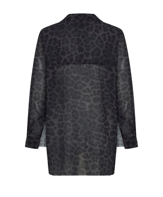 ONE TEASPOON Leopard chiffon longline shirt