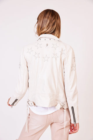 Christy Star Detail Leather Jacket