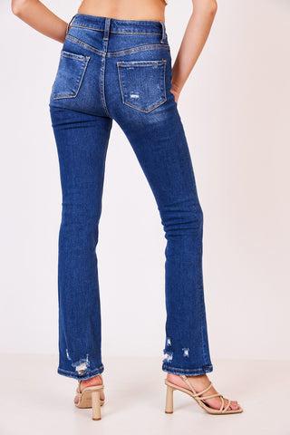 Sparkling high rise slim bootcut denim