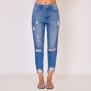 TOI Distresses Slim Fit Boyfriend Denim